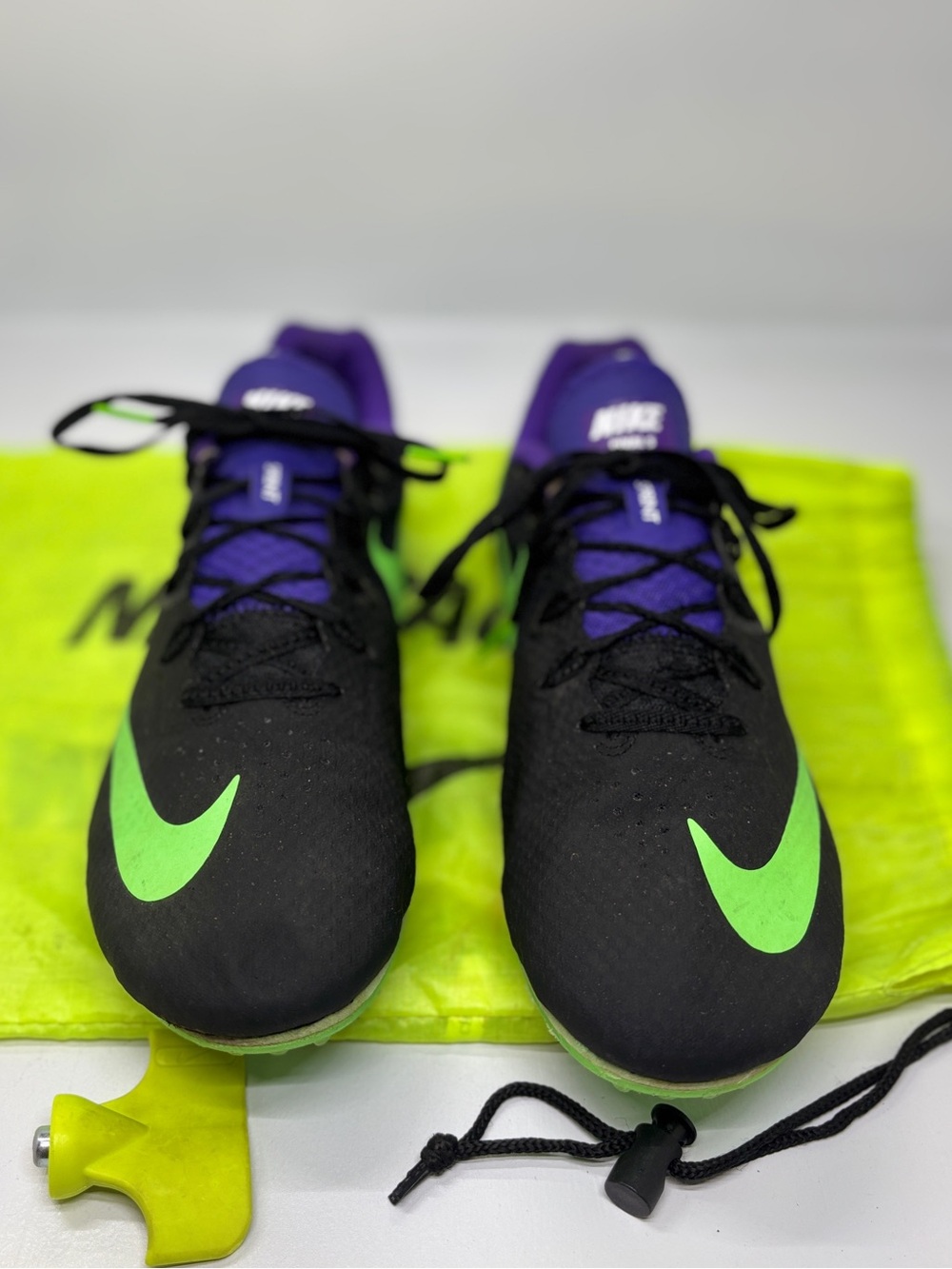 Nike Zoom Rival S 8 Sprint Track Spikes Men’s 12 Black Purple Green - Picture 9 of 13